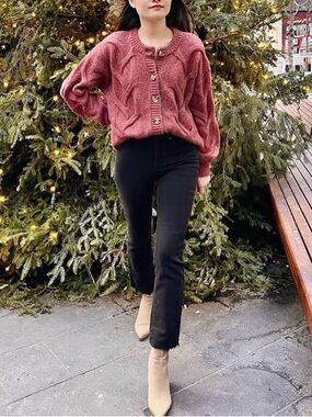 Madewell Cali Demi Boot Jeans Size 28 Black High Rise Cropped